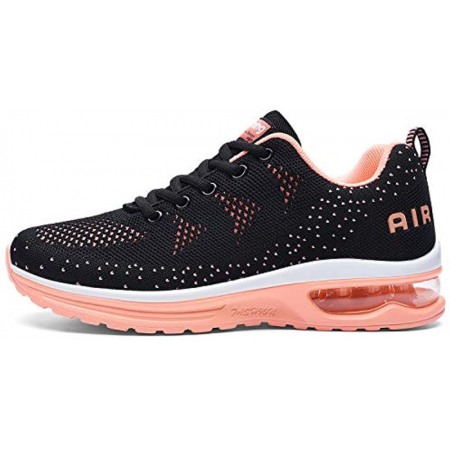 Women Air Running Sneakers Athletic Walking Shoes Breathable Tennis for Jogging Gym Sport Black Orange