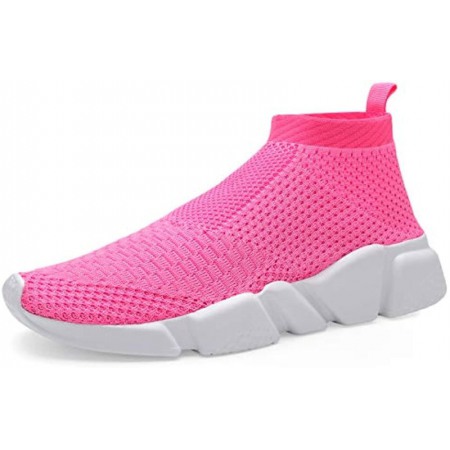 Womens Walking Shoes Mens Slip-On Sneakers Breathable Lightweight Athletic Running Shoes Pink